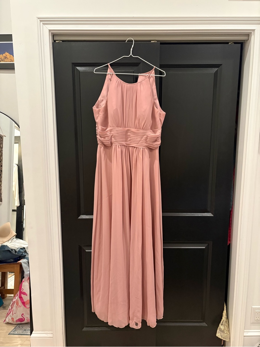 Azazie Dusty Pink Halter Maxi Dress